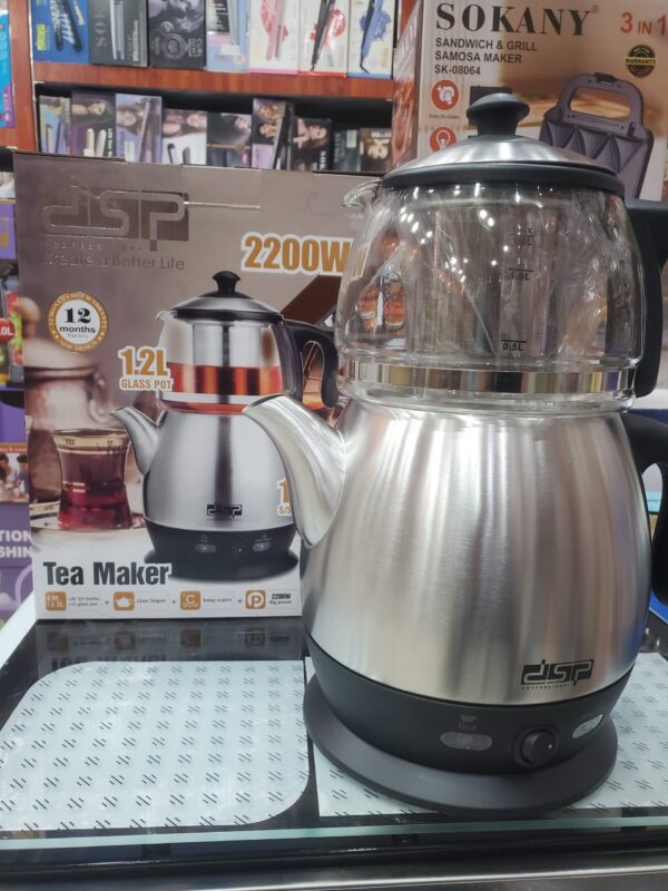 غلاية شاي DSPـ 1.8 لتر  مع إبريق زجاج سعة 1.2 لتر| 2200 واط | موديل KK1145