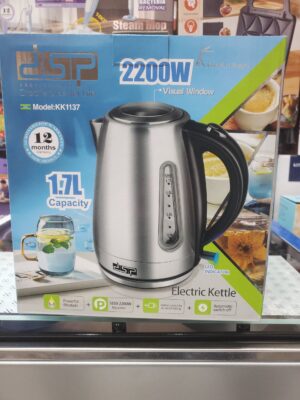 غلاية كهربائية DSP 1.7 لتر موديل KK1137 – قوة 2200 واط مع إيقاف تلقائي لماء ساخن سريع وآمن