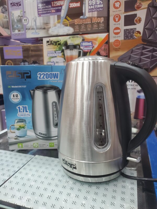 غلاية كهربائية DSP 1.7 لتر موديل KK1137 – قوة 2200 واط مع إيقاف تلقائي لماء ساخن سريع وآمن