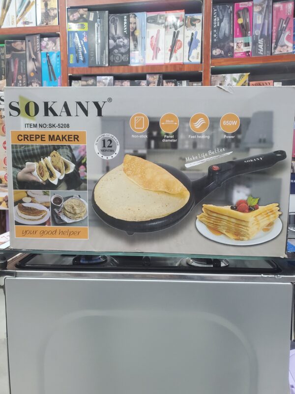"صانع رقائق سوكاني 650 واط موديل SK-5208 – مع سطح غير لاصق وقطر 20 سم لتسخين سريع"