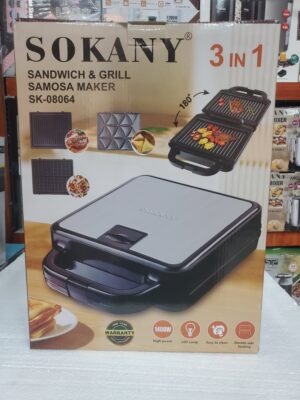صانعة الساندويتش والسمبوسة والشواية سوكاني 3 في 1 – قدرة 1400 واط – موديل SK-08064