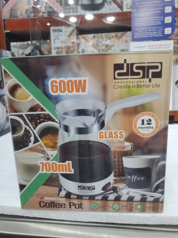 غلاية كوفي 0.7 لتر DSP الزجاجية – 600 واط – سعة 700 مل – موديل KA3037