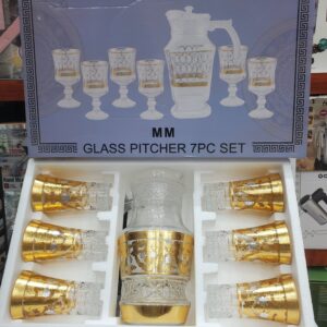 طقم قلاصة كريستال مع جاك مزخرف – 7 قطع