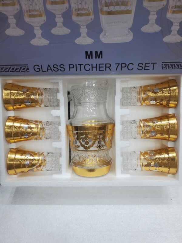 طقم قلاصة كريستال مع جاك مزخرف – 7 قطع