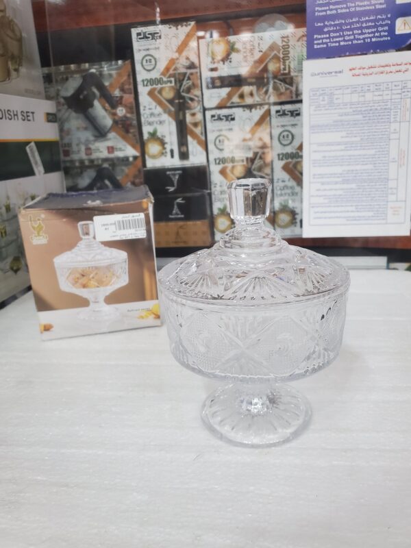 سكريات زجاج فاخر بجلاس منقوش بغطاء TG01