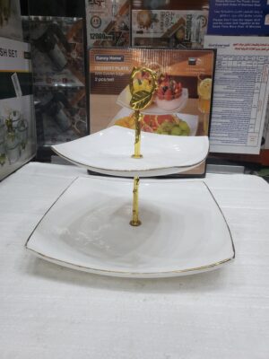 ستاند كيك اركبال 2 دور ابيض مذهب FJ2C+G