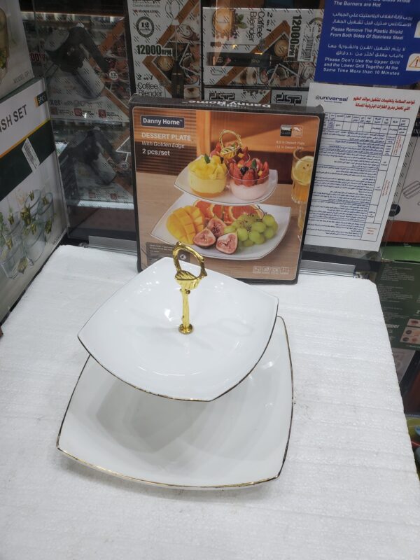 ستاند كيك اركبال 2 دور ابيض مذهب FJ2C+G