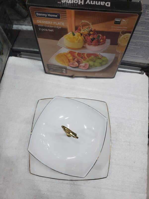 ستاند كيك اركبال 2 دور ابيض مذهب FJ2C+G