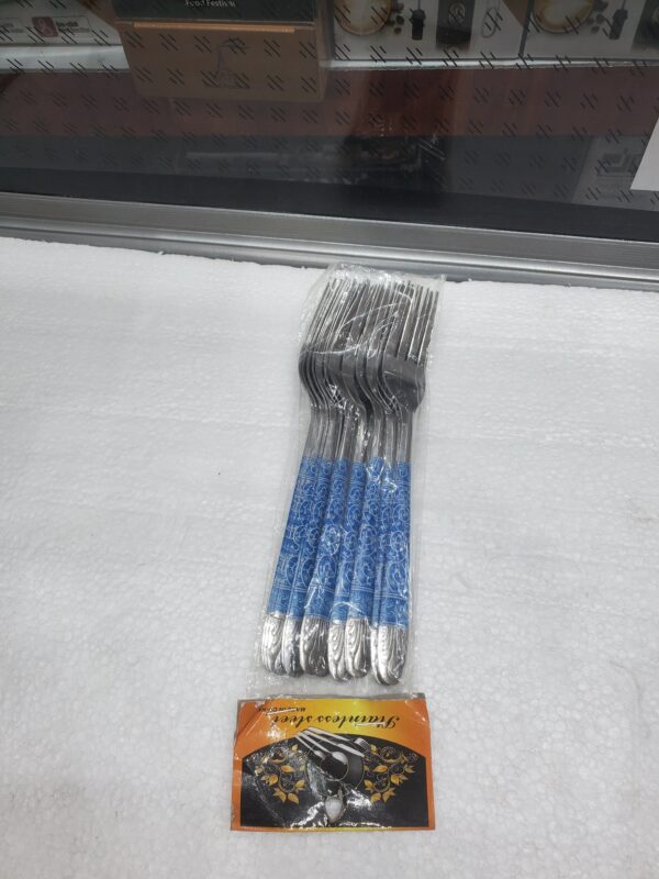 ملاعق أكل استيل منقوش ملون طقم NO-1637